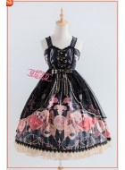 Strawberry Witch Alice Check Clock Cross Strap JSK